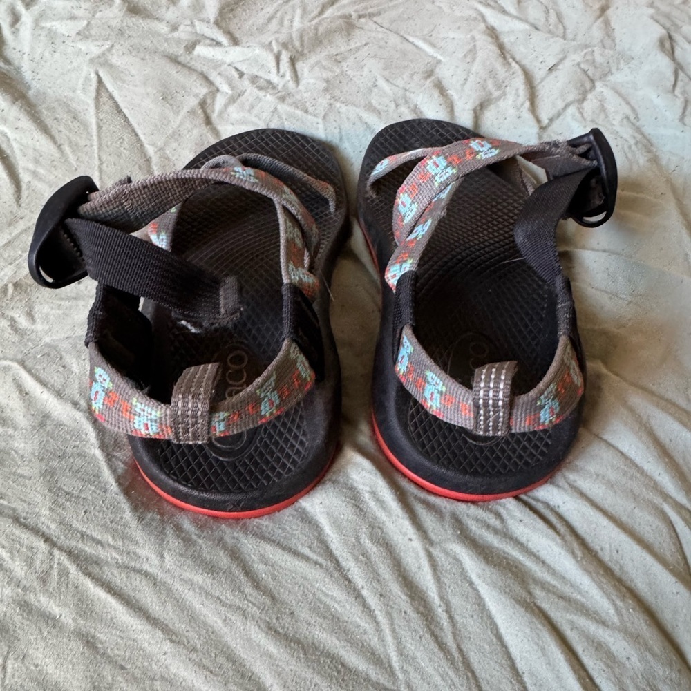 CHACO Z/1 Youth Kids Grey and orange Sports Water Hiking Sandals Sz 1 - Picture 3 of 5